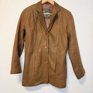 Classic Tan Women's Leather Blazer